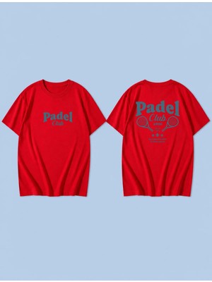Lorvex Padel Club Tennıs Baskılı %100 Pamuk Oversize Unisex Tişört Rahat Kesim T-Shirt