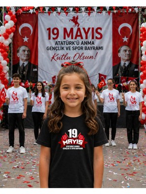 Lorvex 19 Mayıs Atatürk Gençlik Bayramı Tişört %100 Pamuk Oversize Unisex Baskılı Rahat Kalıp