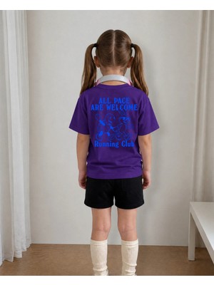 Lorvex Çocuk Şortlu Takım Kız (Şort-T-Shirt) Baskılı Yazlık Spor Kombin Rahat Kalıp Takım