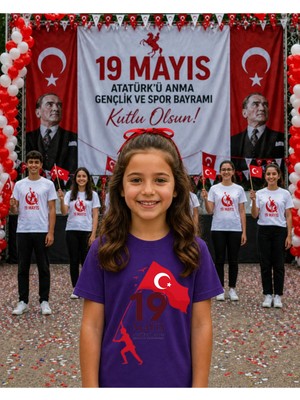 Lorvex 19 Mayıs Atatürk Gençlik Bayramı Tişört %100 Pamuk Oversize Unisex Baskılı Rahat Kalıp