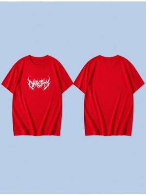Lorvex Pattern Venomm Baskılı %100 Pamuk Oversize Unisex Tişört Rahat Kesim T-Shirt