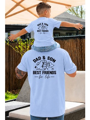Lorvex Baba-Oğul Konsept Oversize Tişört %100 Pamuklu Baskılı T-Shirt Rahat Kalıp