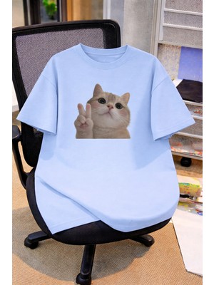 Lorvex Oversize Çocuk Genç Tişört %100 Pamuk Baskılı Rahat Kalıp Günlük Şık T-Shirt
