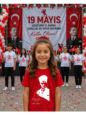 Lorvex 19 Mayıs Atatürk Gençlik Bayramı Tişört %100 Pamuk Oversize Unisex Baskılı Rahat Kalıp