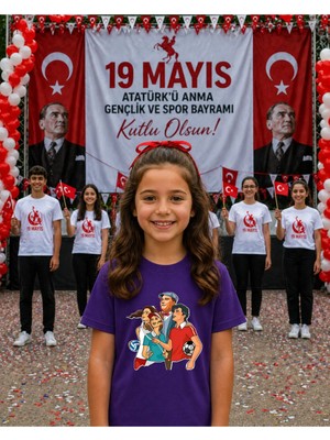 Lorvex 19 Mayıs Atatürk Gençlik Bayramı Tişört %100 Pamuk Oversize Unisex Baskılı Rahat Kalıp