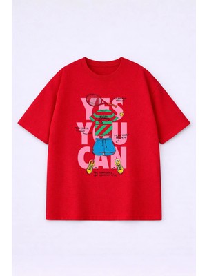 Lorvex T-Shirt Oversize Unısex %100 Pamuklu Rahat Kalıp Baskılı Tişört
