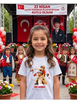 Lorvex 23 Nisan Tema Baskılı Pamuklu Unisex Çocuk-Yetişkin Tshirt Tişört