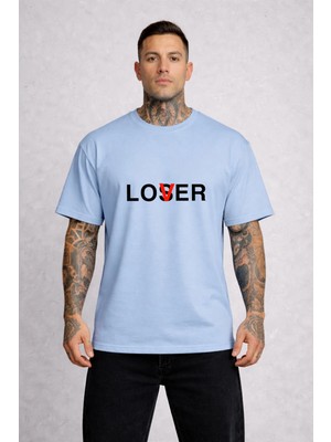 Lorvex Oversize T-Shırt Unısex %100 Pamuklu Rahat Kalıp Lover Baskılı