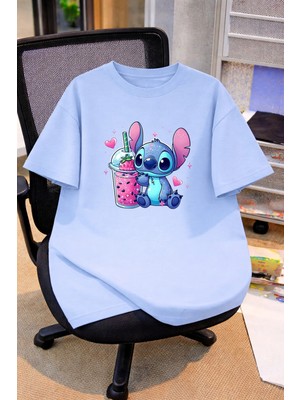 Lorvex Oversize Çocuk Genç Tişört %100 Pamuk Baskılı Rahat Kalıp Günlük Şık T-Shirt