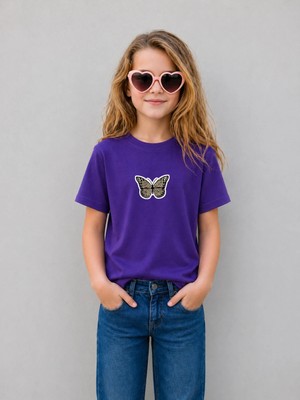 Lorvex Kız Çocuk Tişört %100 Pamuklu Baskılı Rahat Kalıp Yazlık T-Shirt