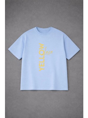 Lorvex T-Shirt Oversize Unısex %100 Pamuklu Rahat Kalıp Yellow Baskılı Tişört