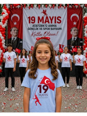 Lorvex 19 Mayıs Atatürk Gençlik Bayramı Tişört %100 Pamuk Oversize Unisex Baskılı Rahat Kalıp