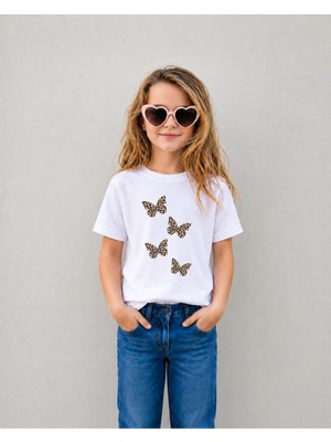 Lorvex Kız Çocuk Tişört %100 Pamuklu Baskılı Rahat Kalıp Yazlık T-Shirt