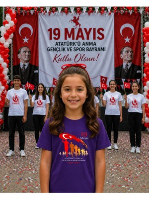 Lorvex 19 Mayıs Atatürk Gençlik Bayramı Tişört %100 Pamuk Oversize Unisex Baskılı Rahat Kalıp