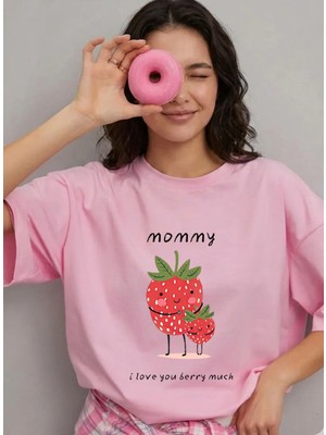 Lorvex T-Shirt Oversize %100 Pamuklu Rahat Kalıp Anneler Günü Özel Baskılı Tişört