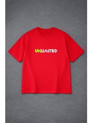 Lorvex Oversize T-Shirt %100 Pamuklu Rahat Kalıp Unlımıted Baskılı Premium