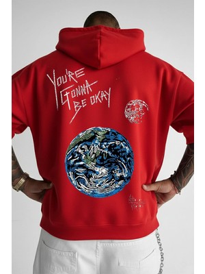 Lorvex Sweatshirt Oversize Unısex Kapüşonlu %100 Pamuklu Gonna Be Okay Baskılı