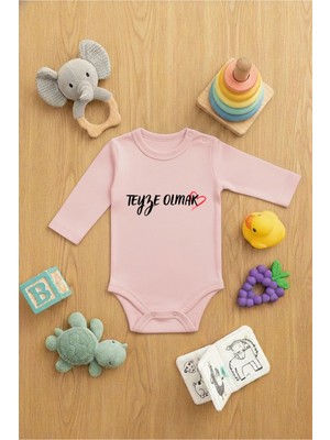 Lorvex Bebek Zıbın Çıtçıtlı Baskılı Sevimli Body Teyze Olmak Baskılı