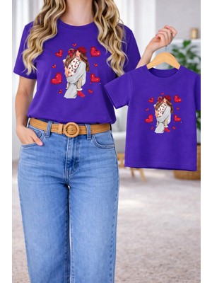 Lorvex Tişört Anne Kız Çocuk Kombin Oversize – Anne & Çocuk Twin T-Shirt Aşk-Anne Baskı