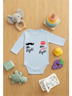 Lorvex Bebek Zıbın Çıtçıtlı Baskılı Sevimli Body Mr Mrs Baskılı