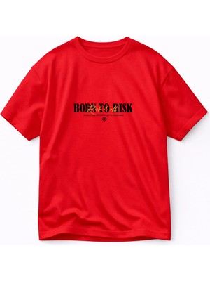 Lorvex T-Shirt %100 Pamuklu Oversize Rahat Kalıp Born To Baskılı Premium