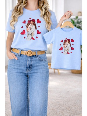 Lorvex Tişört Anne Kız Çocuk Kombin Oversize – Anne & Çocuk Twin T-Shirt Aşk-Anne Baskı