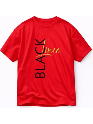 Lorvex Oversize Tişört Unısex %100 Pamuklu Rahat Kalıp Black Lime Baskılı Premium