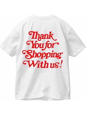 Lorvex Rahat Kalıp T-Shirt Oversize Unısex Thank You Baskılı %100 Pamuklu