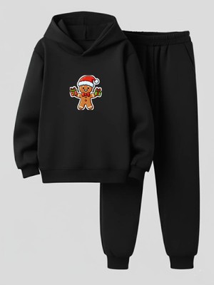 Lorvex Kapüşonlu Çocuk Sweatshirt-Eşofman Takım Hediyeli Kurabiye Adam Baskılı