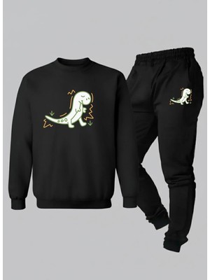 Lorvex Sweatshirt-Eşofman Unısex Çocuk Takım Bisiklet Yaka Ready For Baskılı 3 Iplik Şardonlu