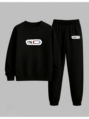 Lorvex Unısex Çocuk Bisiklet Yaka Sweatshirt-Eşofman Takım %1 Baskılı 3 Iplik Şardonlu