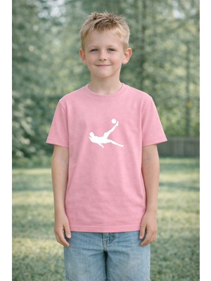 Lorvex Tişört Çocuk %100 Pamuk Rahat Kalıp Futbolcuu Baskılı T-Shirt