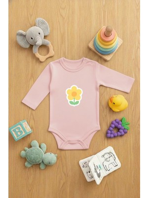 Lorvex Zıbın (Çıtçıtlı) Bebek Sevimli Body Tatlı Çiçek Baskılı