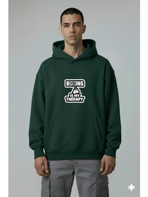 Lorvex Boxing Is My Therapy Baskı Oversize Erkek Sweatshirt