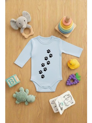 Lorvex Zıbın Bebek Çıtçıtlı Baskılı Sevimli Body Pati Baskılı
