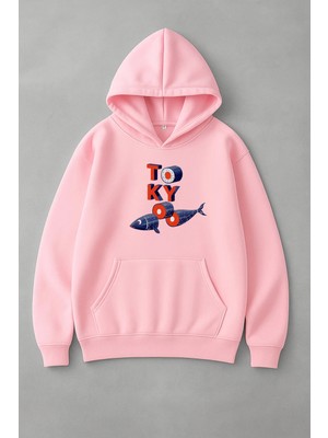Lorvex Unisex Tokyo Sushi Baskı Oversize Sweatshirt