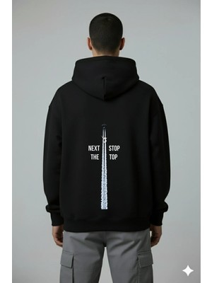 Lorvex Next Stop The Top Sırt Baskı Oversize Erkek Sweatshirt