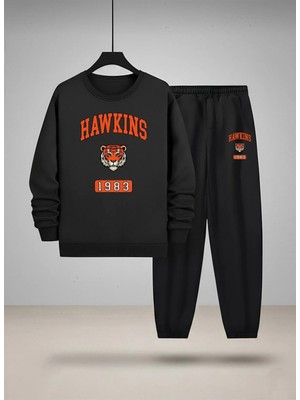 Lorvex Çocuk Sweatshirt-Eşofman Takım Bisiklet Yaka High School Baskılı 3 Iplik Şardonlu
