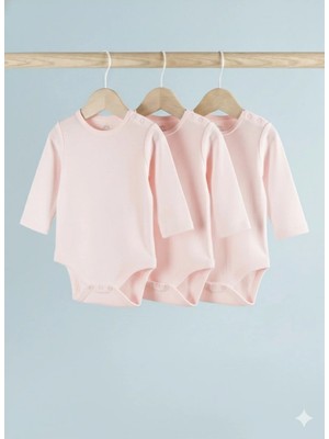 Lorvex Çıtçıtlı Baskısız Bebek Body 3'lü Paket Zıbın