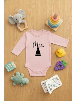 Lorvex Zıbın Çıtçıtlı (Bebek) Sevimli Body Mrs Baskılı