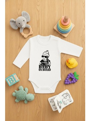 Lorvex Zıbın (Çıtçıtlı) Bebek Sevimli Body Baby On Board Baskılı