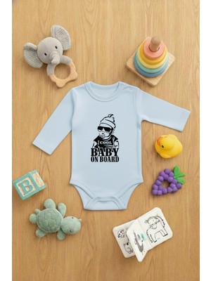 Lorvex Zıbın (Çıtçıtlı) Bebek Sevimli Body Baby On Board Baskılı