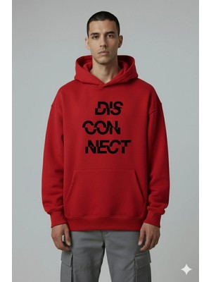 Lorvex Disconnect Ön Baskı Oversize Unisex Sweatshirt