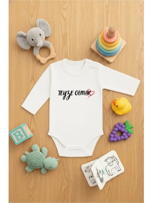 Lorvex Bebek Zıbın Çıtçıtlı Baskılı Sevimli Body Teyze Olmak Baskılı