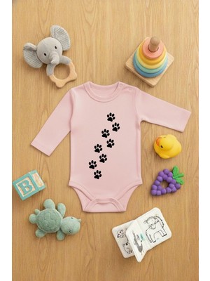Lorvex Zıbın Bebek Çıtçıtlı Baskılı Sevimli Body Pati Baskılı