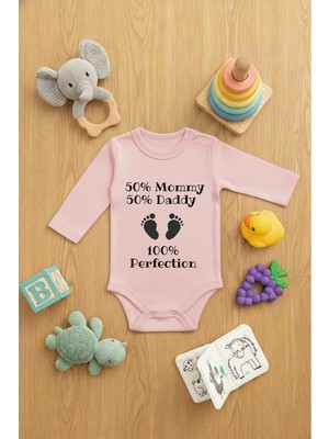 Lorvex Zıbın Bebek Çıtçıtlı Baskılı Yazılı Sevimli Body Mommy Daddy Baskılı