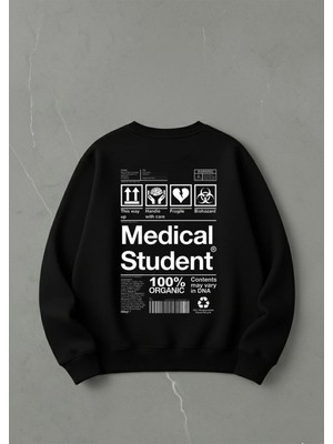 Lorvex Sweatshirt Unısex Baskılı 100% Pamuk Oversize Medical Student Sweatshirt