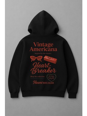 Lorvex Vintage Americana Dijital Baskı Oversize Kadın Sweatshirt