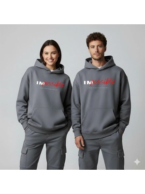 Lorvex Impossible Baskı Oversize Unisex Pamuklu Sweatshirt