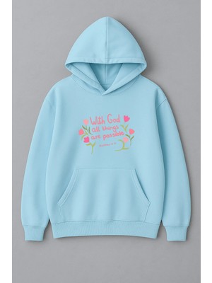 Lorvex With God Ön Baskı Oversize Pamuklu Sweatshirt